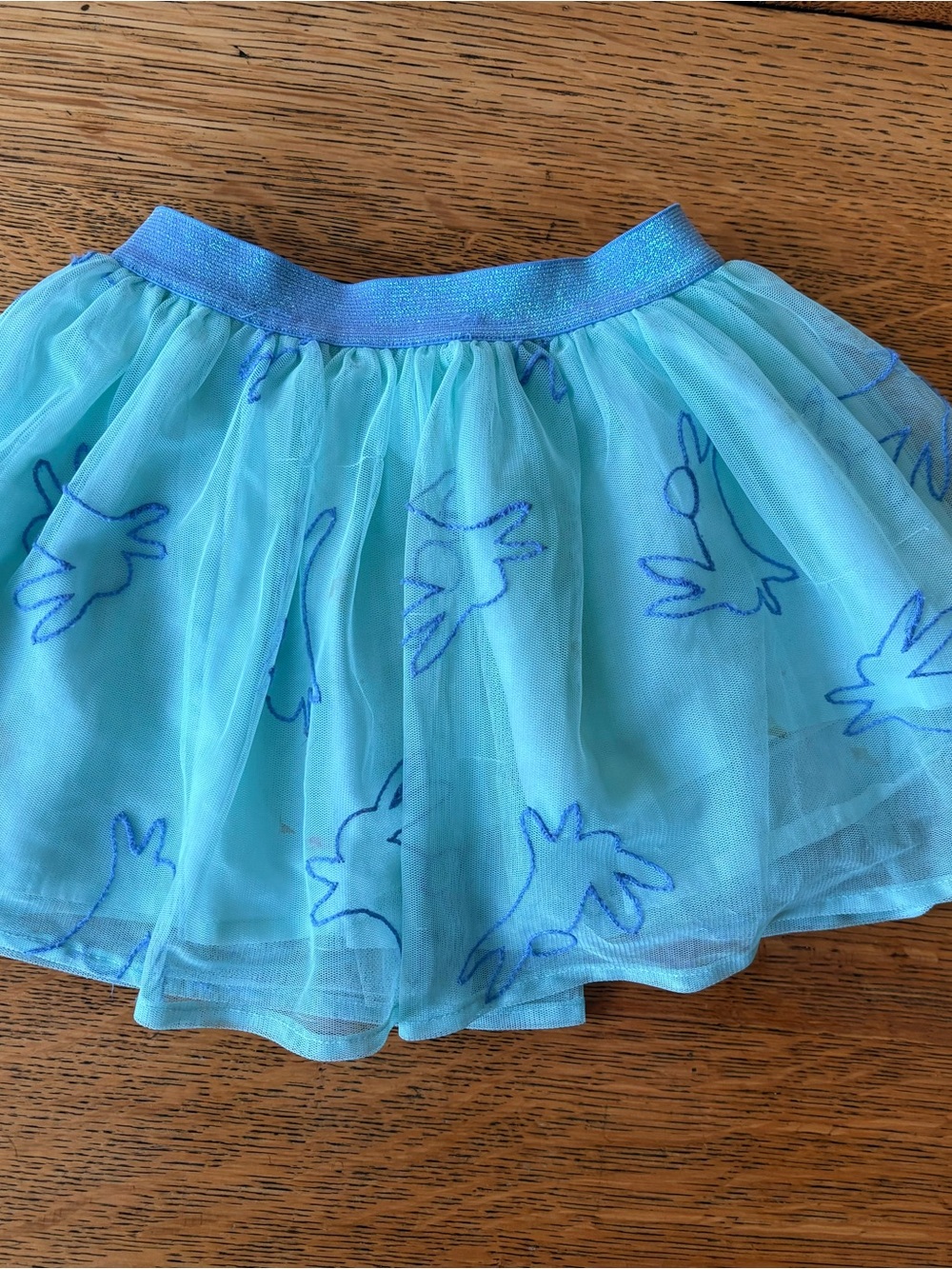 Cat & Jack Light Aqua Tulle Skirt with Blue Accents